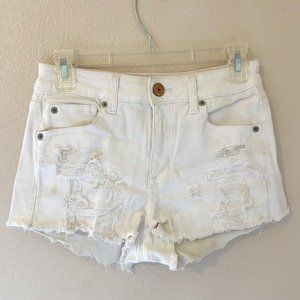 White Jean Shorts